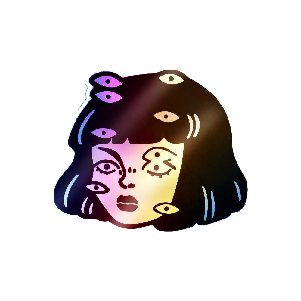 Watching You Holographic Sticker